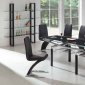 D108 Dining Table w/Black & Clear Glass Top & Options