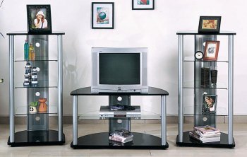 Silver & Black Finish Two-Tone Modern Entertainment Unit [ABCTV-2026]