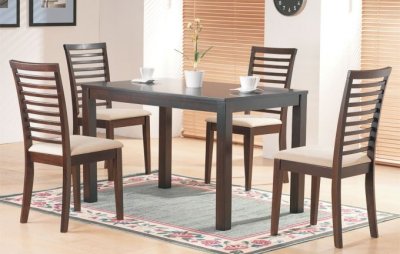 Rich Espresso Finish Solid Top Dinette Table w/Optional Chairs