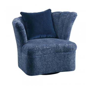 Kaffir Swivel Chair 53272 in Dark Blue Fabric by Acme w/Options [AMAC-53272 Kaffir]