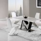 D4163 Dining 5Pc Set in Black & White by Global w/White Chairs