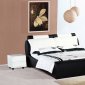 Black & White Leatherette Contemporary Artistic Bed