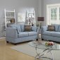 F6918 Sofa & Loveseat Set in Hydra Blue Velveteen Fabric by Boss