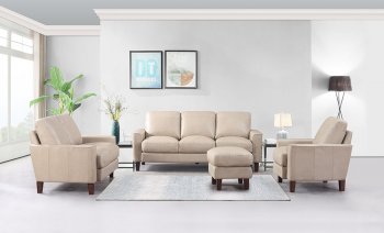 Chino Sofa & Loveseat Set in Sand by Leather Italia w/Options [LIS-5309-Chino Sand]