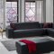 Cream Leatherette Modern Sectional Sofa w/Optional Ottoman