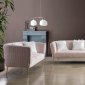 Monroe Sofa 696 in Pink Velvet Fabric by Meridian w/Options