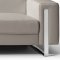 Adriano Sectional Sofa Warm Grey Leather by Whiteline w/Recliner