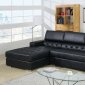 Floria Sectional Sofa CM6122BK in Black Bonded Leather Match