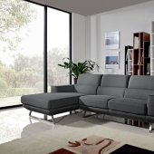 Becket Sectional Sofa 1510 in Dark Grey Fabric by VIG