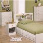 Classy White Kids Contemporary Bedroom w/Bookcase Headboard