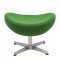 Egg Lounge Chair EG35GW in Green Wool by LeisureMod w/Options