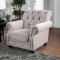 Tamika Sofa CM6577 in Beige Flannelette Fabric w/Options