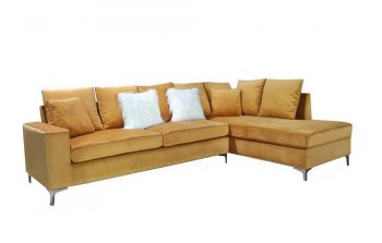 LCL-019 Sectional Sofa in Gold Velvet [BDSS-LCL-019 Gold]