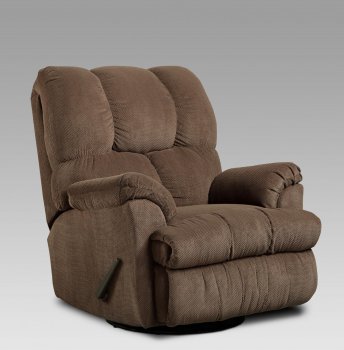 Coffee Fabric Modern Elegant Swivel Rocker Recliner [CHFRC-V4-2700-VailCoffee]