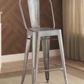 106017 Metal Barstool Set of 2 in Galvanized by Coaster