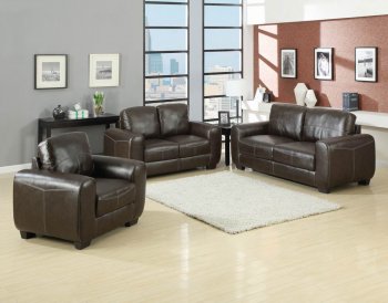 Tobacco Bonded Leather Modern Sofa & Loveseat Set w/Options [WDS-10008-TB]