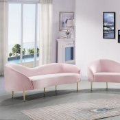 Ritz Sofa 659 in Pink Velvet Fabric by Meridian w/Options