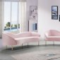 Ritz Sofa 659 in Pink Velvet Fabric by Meridian w/Options