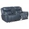 Sloane Motion Sofa 610271 Blue Leatherette by Coaster w/Options