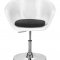 White Fiberglass Modern Swivel Chair w/Black Velour Cushion