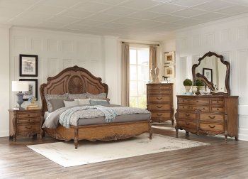 Moorewood Park Bedroom 1704 in Pecan Finish by Homelegance [HEBS-1704-Moorewood Park]