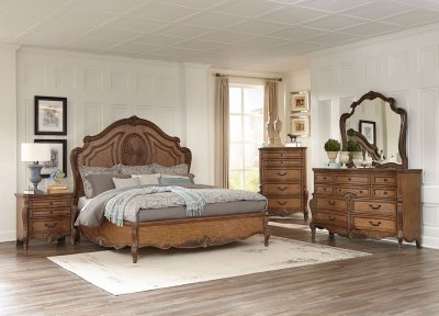 Moorewood Park Bedroom 1704 in Pecan Finish by Homelegance