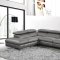 Maine Power Motion Sectional Sofa Dark Grey Eco-Leather by VIG