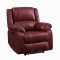 Zuriel Motion Sofa LV52150 in Red PU by Acme w/Options