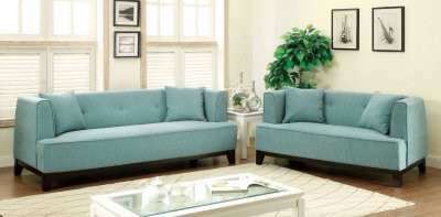 Sofia CM6761BL Sofa in Blue Fabric w/Options