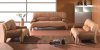 Tan & Brown Two-Tone Leather Nodern Living Room Sofa w/Options