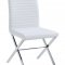 ZZ Dining Table by ESF w/Glass Top & Optional 85 White Chairs