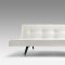 White or Black Leatherette Modern Sofa Bed w/Metal Legs