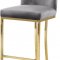 Heidi Counter Stool 777 Set of 2 Grey Velvet Fabric by Meridian