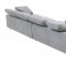 Naveen Sectional Sofa LV01563 in Gray Linen by Acme w/6 Pillows