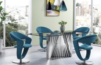 D2056DT Dining Table by Global w/Optional D8110DC Blue Chairs [GFDS-D2056DT-D8110DC-TURQ]