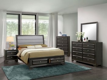 Ayana Bedroom w/Padded Headboard CM7554 - Antique Gray w/Options [FABS-CM7554-Ayana]