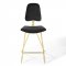 Ponder Bar Stool Set of 2 in Black Velvet by Modway