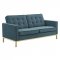 Loft Sofa in Teal Velvet Fabric by Modway w/Options