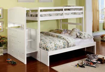 CM-BK922F Appenzell Twin/Full Bunk Bed in White [FAKB-CM-BK922F Appenzell]