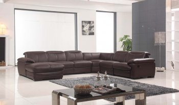 2146 Sectional Sofa in Brown Leather by ESF [EFSS-2146 Brown]