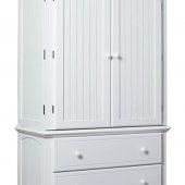 Satin White Finish Two-Door Armoire With Two Extra Drawers