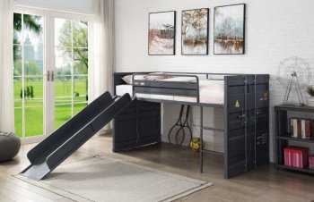 Cargo Twin Loft Bed 38305 in Gunmetal by Acme w/Slide [AMKB-38305 Cargo]