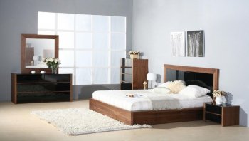 Stark Bedroom by Beverly Hills Furniture in Walnut & Black [BHBS-Stark]