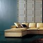 Beige Full Top Grain Leather Modern Elegant Sectional Sofa