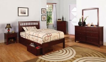 CM7904CH Carus Kids Bedroom 4Pc Set in Cherry w/Options [FABS-CM7904CH Carus]