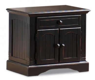 Antique Distressed Ebony Finish Contemporary Nightstand