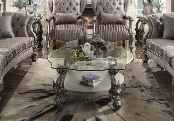 Versailles Coffee Table 86845 in Antique Platinum by Acme [AMCT-86845 Versailles]