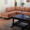 Buttermilk Bonded Leather Contemporary Sectional Sofa