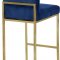 Giselle Counter Stool 781 Set of 2 Navy Velvet Fabric -Meridian