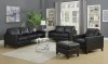 Clancy Sofa & Loveseat Set in Black Leather